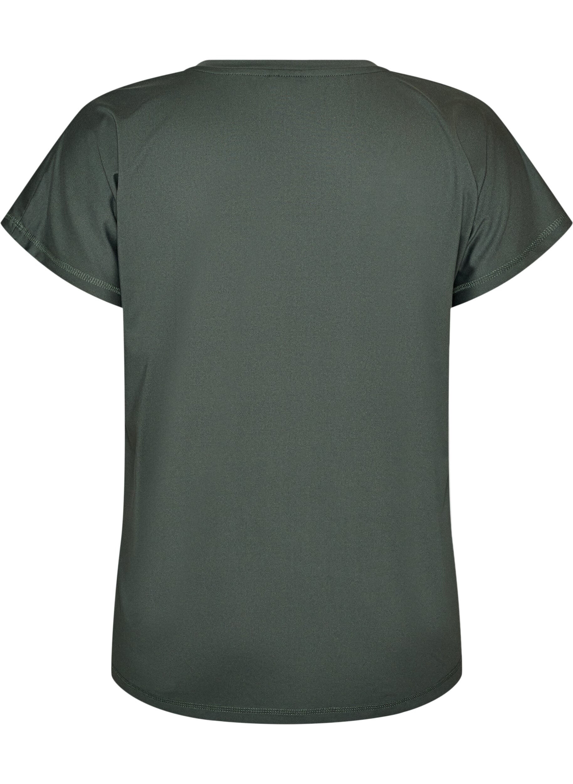 ZizziLockeres Trainings-T-Shirt mit V-Ausschnitt, Gr&uuml;n, Packshot image number 1