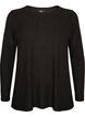 Bluse aus Jersey mit Rippstruktur und langen &Auml;rmeln, Schwarz, Packshot image number 0