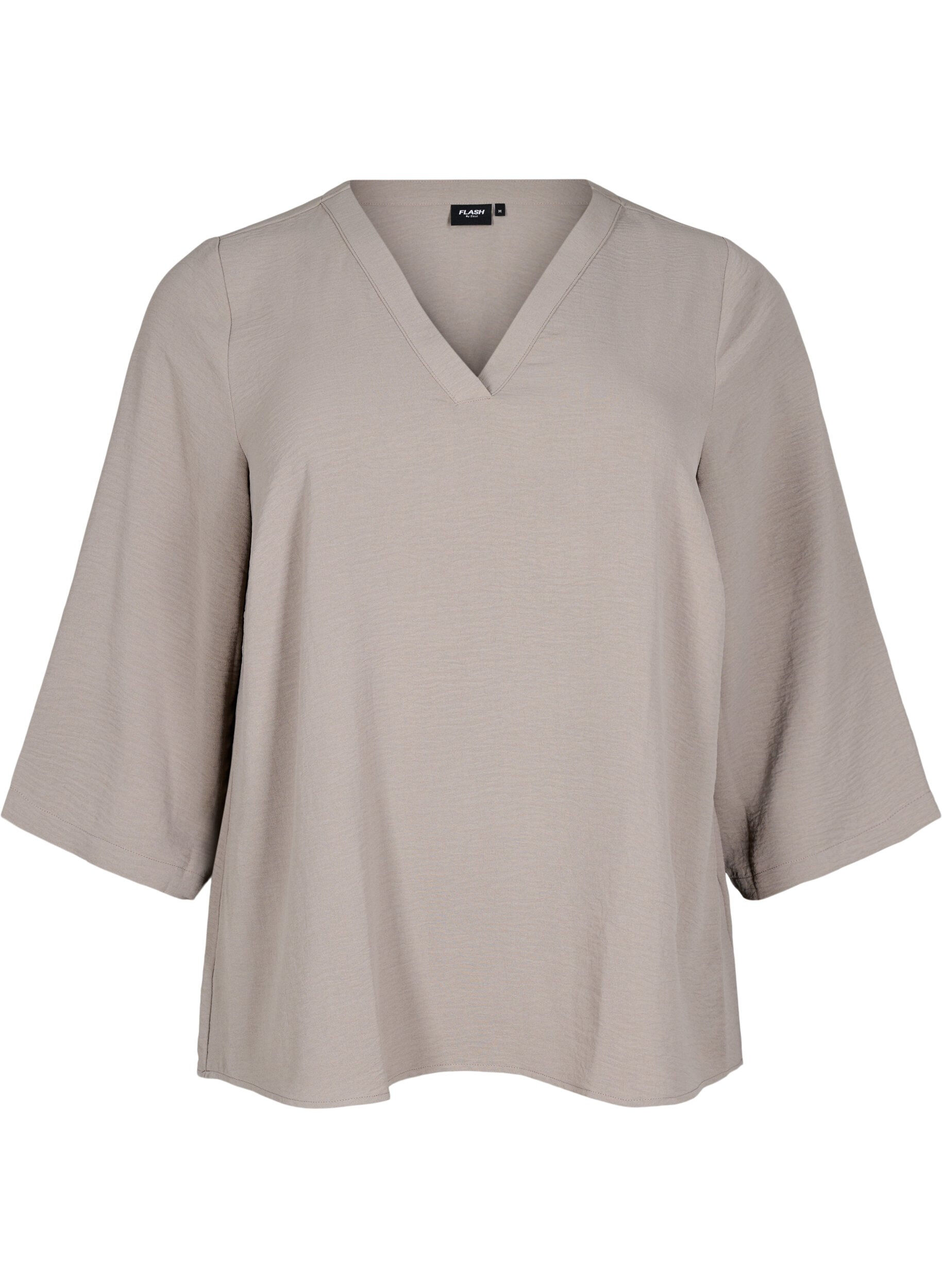 ZizziBluse mit 3/4-&Auml;rmeln, Beige, Packshot image number 0