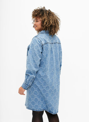 Jeanskleid in Destroyed-Muster, Blue denim, Model image number 1