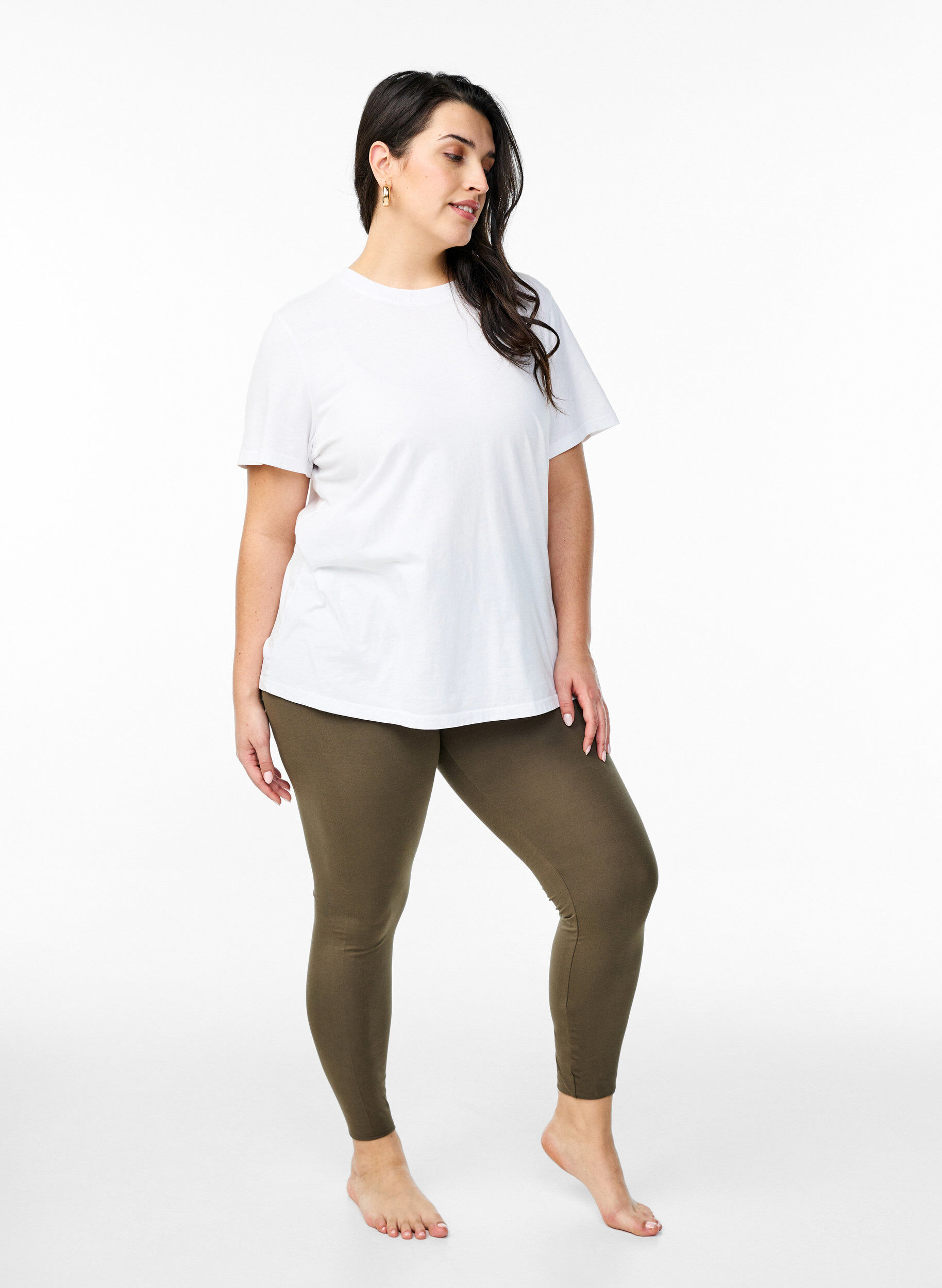 ZizziBasic-Leggings mit extra L&auml;nge, Gr&uuml;n, Model image number 1