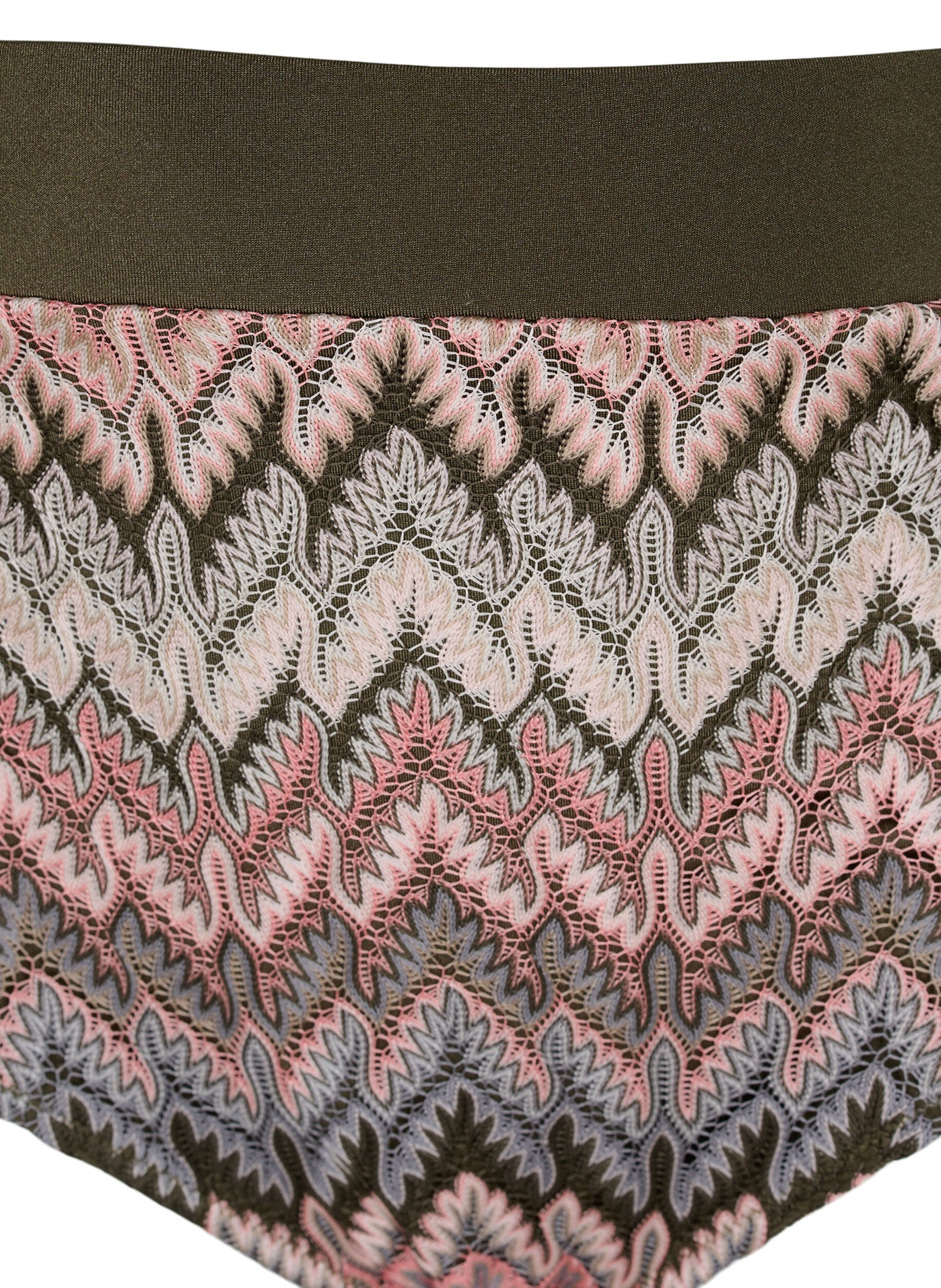 Zizzi Gemusterte Bikini-Tai-Hose mit hoher Taille, Beech AOP, Packshot image number 2