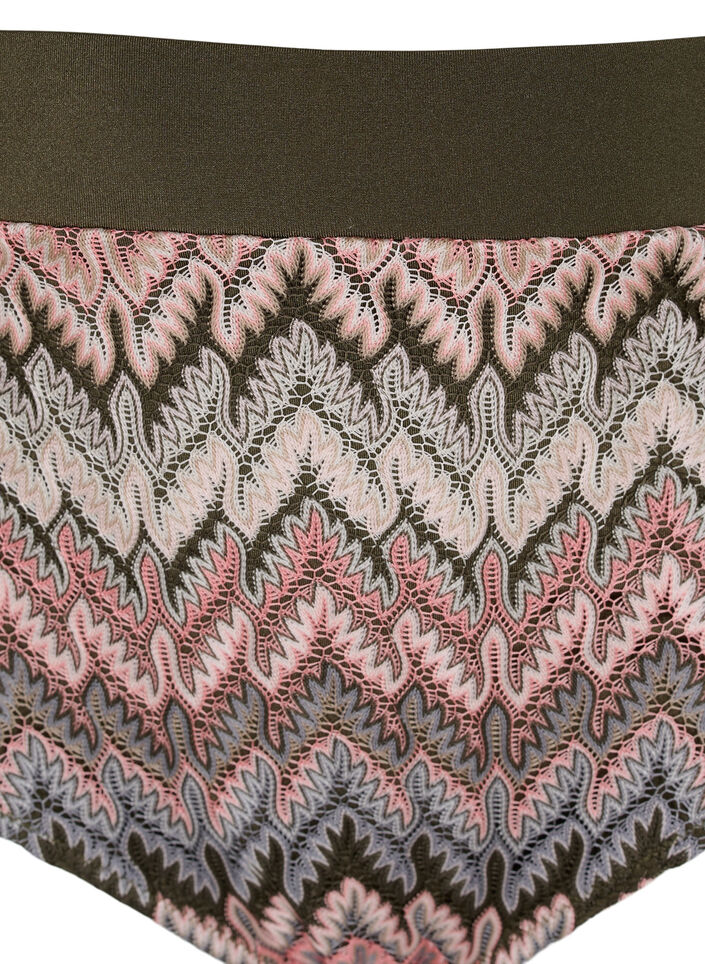 Gemusterte Bikini-Tai-Hose mit hoher Taille, Beech AOP, Packshot image number 2