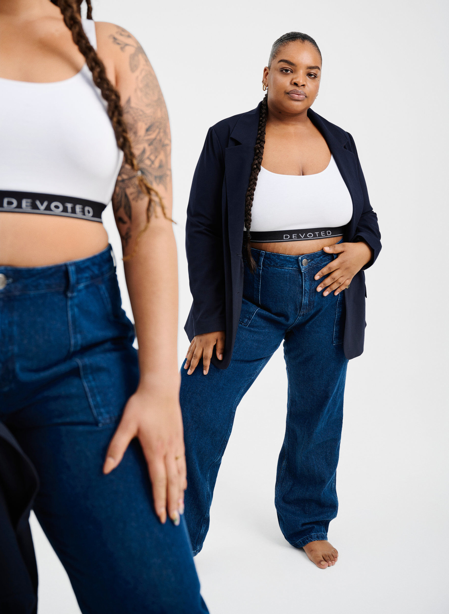 Zizzi Gerade Passform Cargo Jeans, Dark blue, Image image number 1