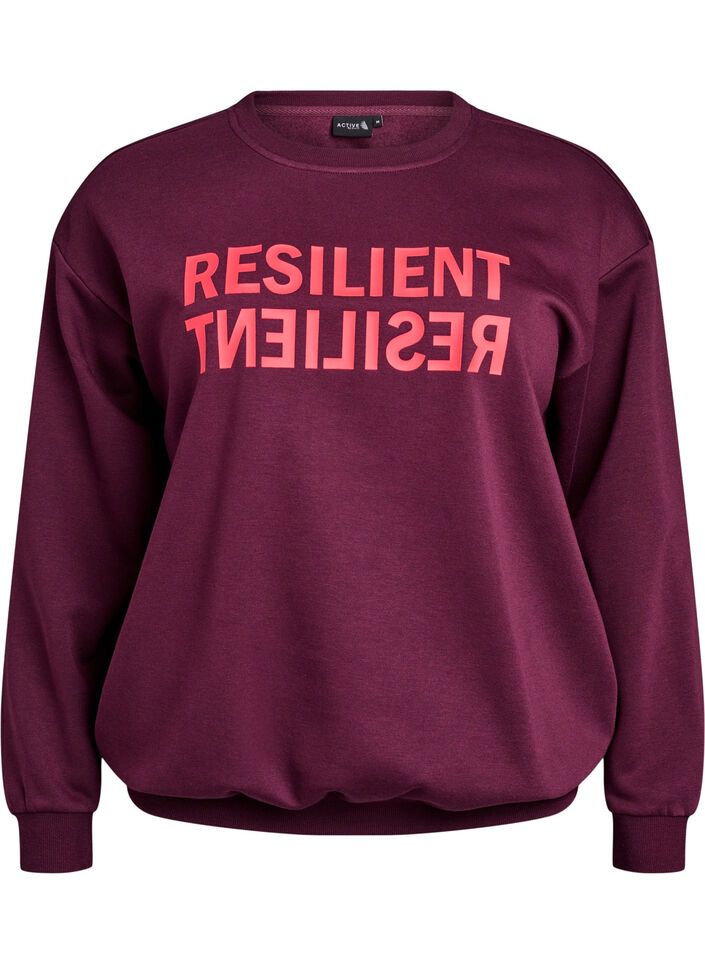 Sweatshirt mit Textprint, Rot, Packshot image number 0