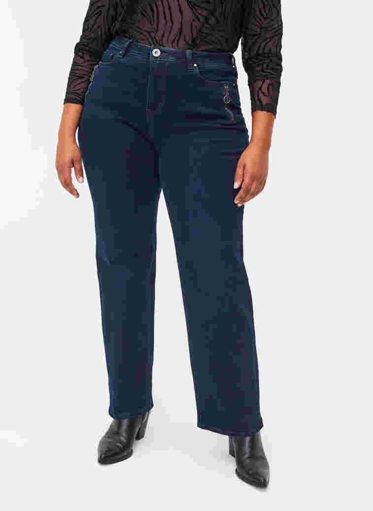 Gemma Jeans in normaler Passform mit hoher Taille, Dark blue, Model image number 3