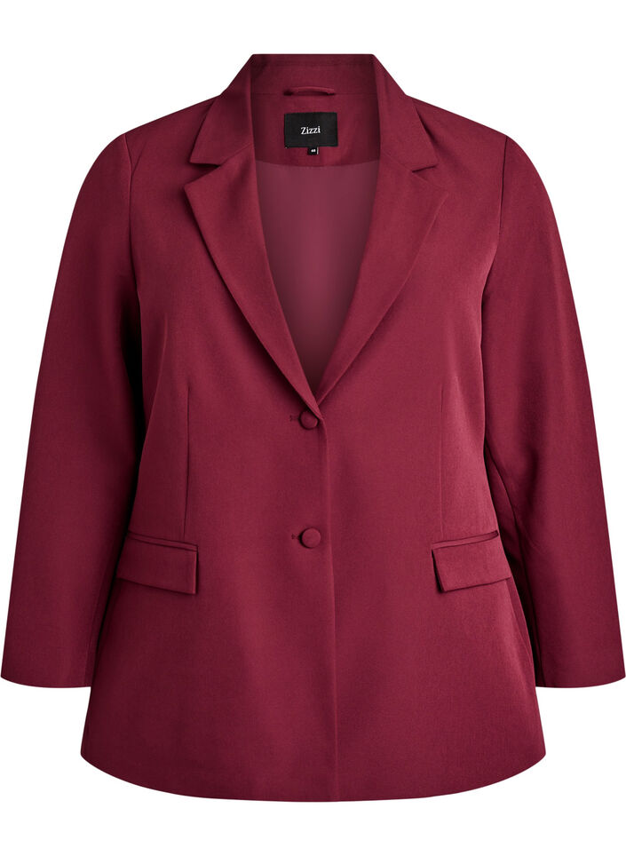Klassischer Blazer mit Knopfverschluss, Rot, Packshot image number 0