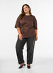 T-Shirt mit drapiertem Detail, Braun, Model image number 1