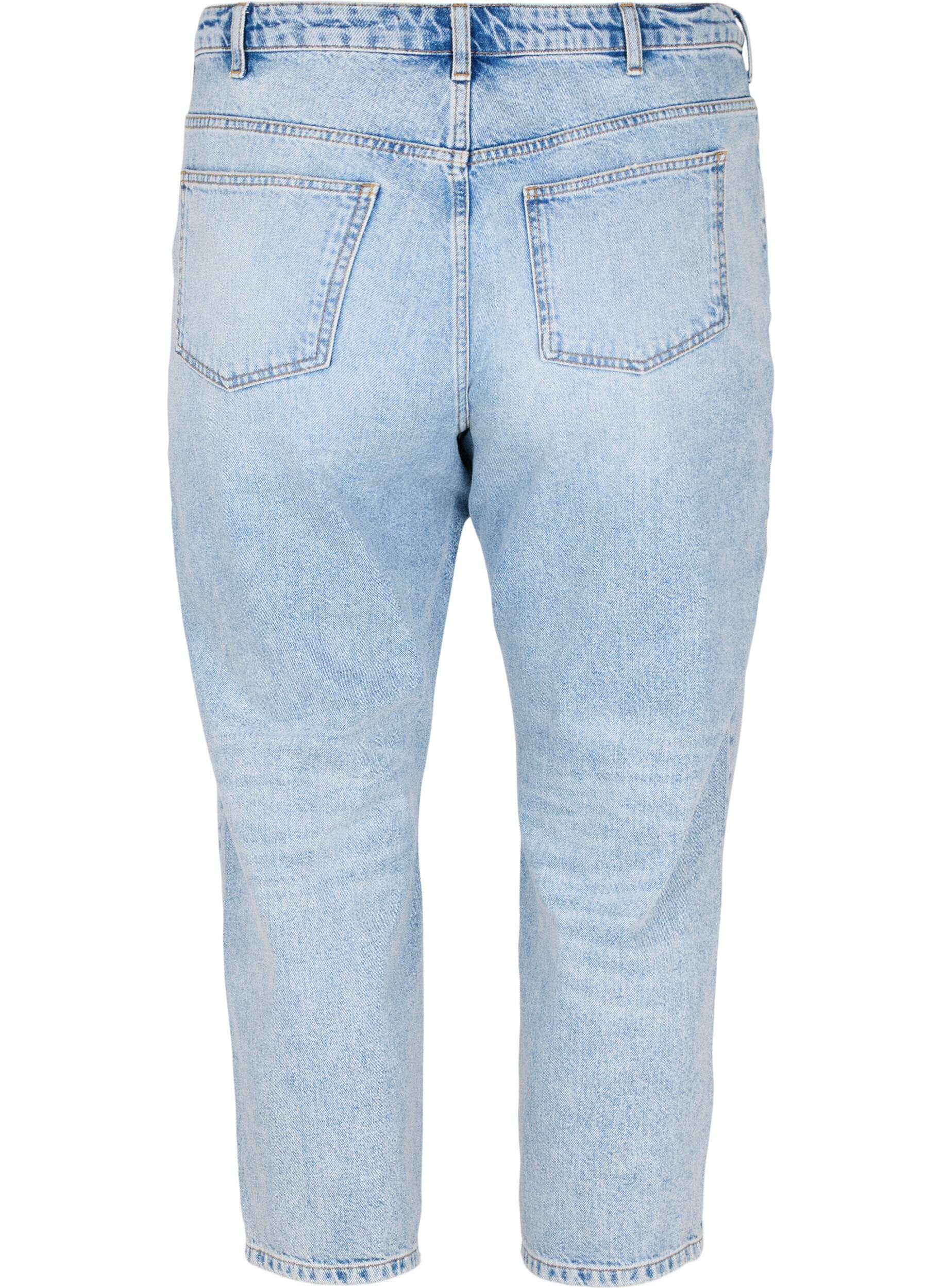 Zizzi Cropped Vera Jeans mit Nieten, Light blue denim, Packshot image number 1