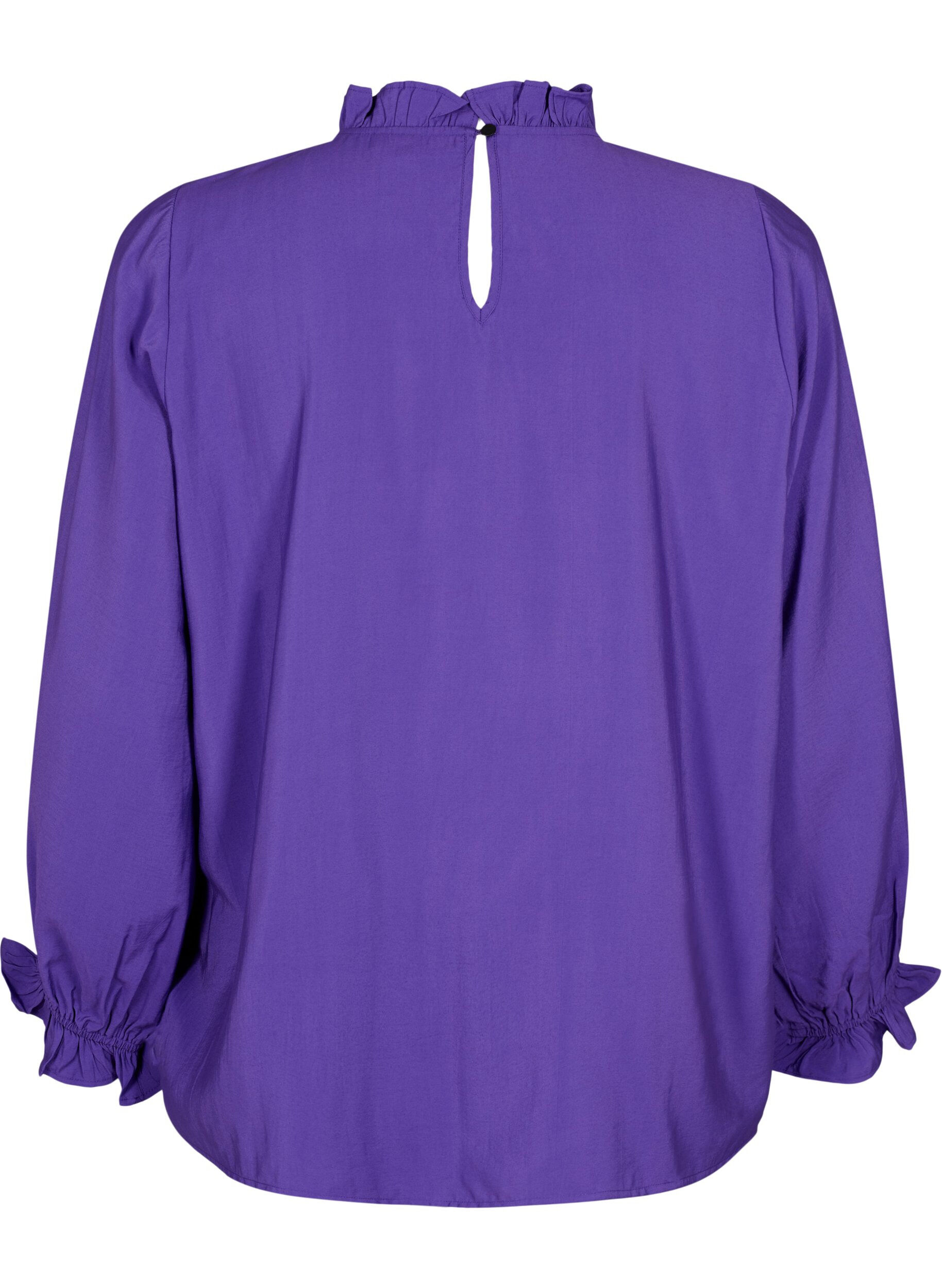 Zizzi Lang&auml;rmelige Viskosebluse mit R&uuml;schen, Prism Violet, Packshot image number 1