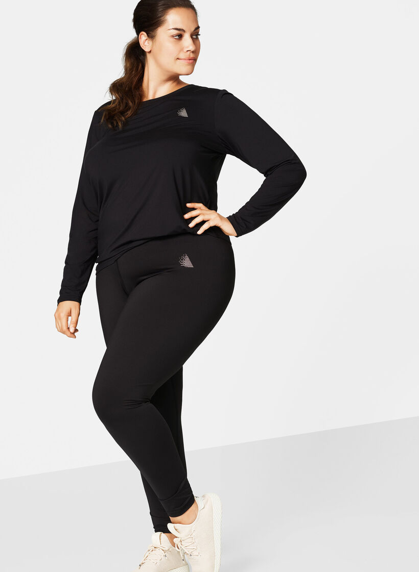 Trainingsbluse mit langen &Auml;rmeln, Schwarz, Model image number 3
