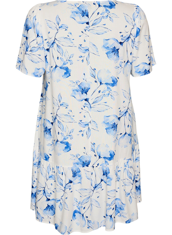 Kleid aus Viskose mit Schnittlinie, Wei&szlig;, Packshot image number 1