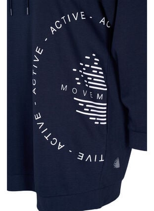 Langes Sweatshirt mit Kapuze und Printdetails, Night Sky, Packshot image number 3