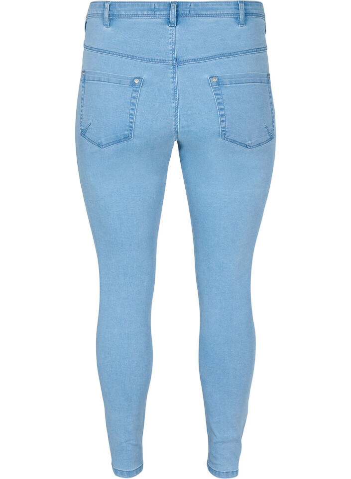 Cropped Amy Jeans mit Rei&szlig;verschluss, Blau, Packshot image number 1