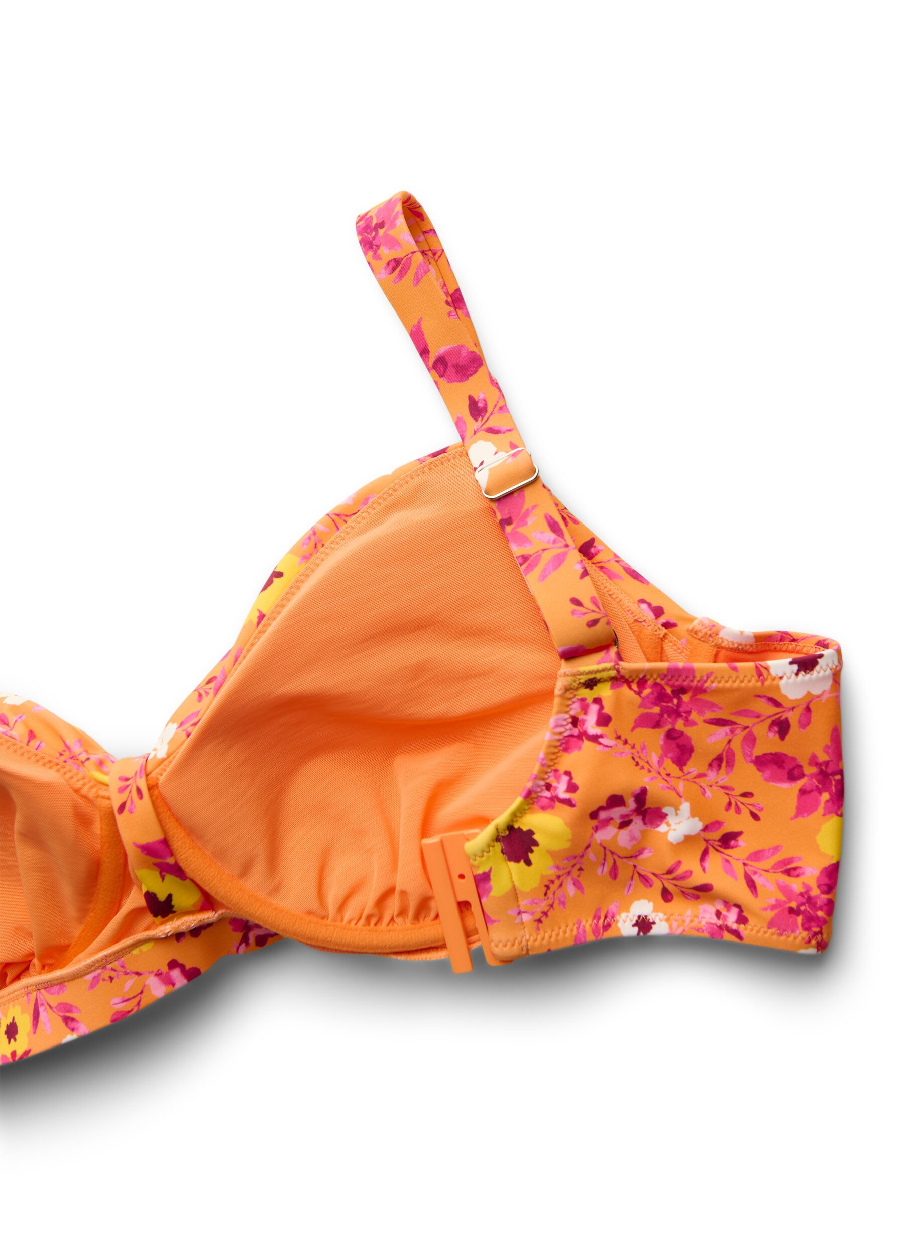 Zizzi Bikinioberteil mit B&uuml;gel und Muster, Orange, Packshot image number 3