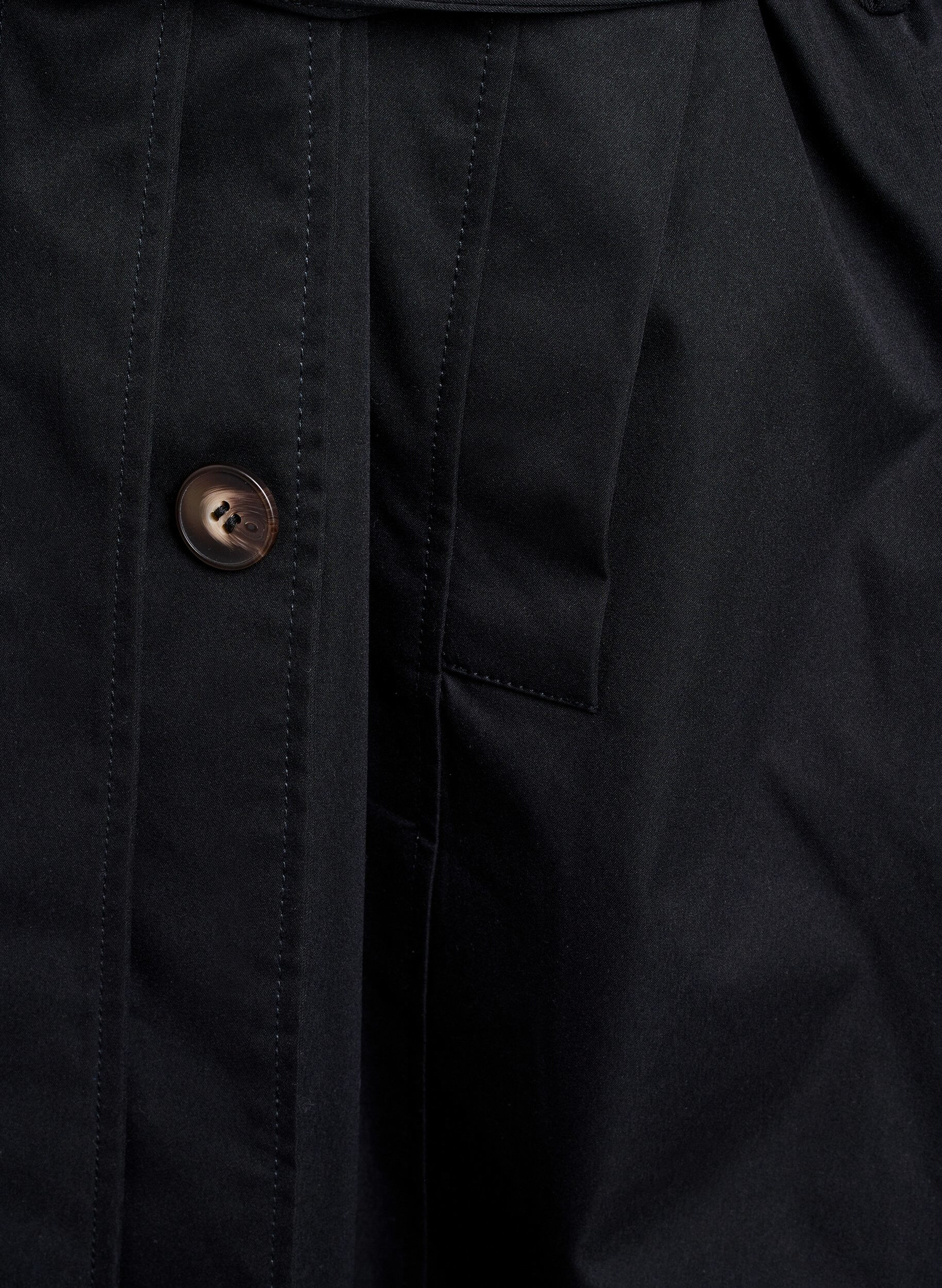 Zizzi Trenchcoat in Midi-L&auml;nge mit G&uuml;rtel, Black, Packshot image number 3