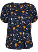 Bluse mit kurzen Ärmeln und geblümtem Print, Sky Captain Flower, Packshot image number 0