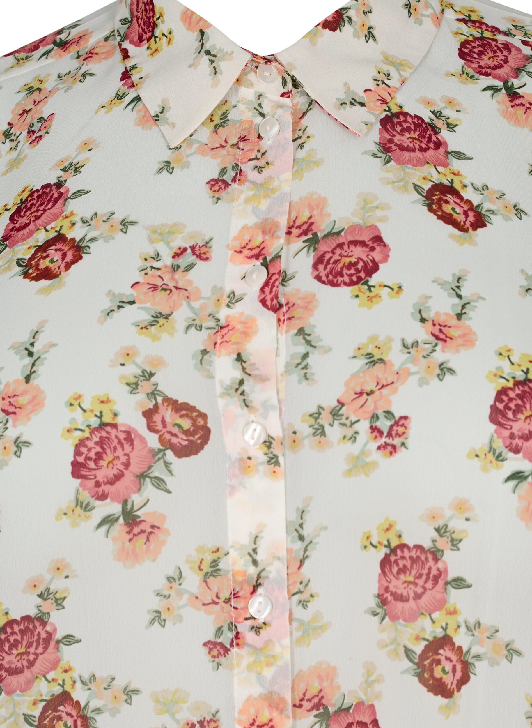 Zizzi FLASH - Lang&auml;rmeliges Hemd mit Blumeprint, Off White Flower, Packshot image number 2