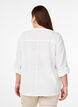 Baumwollbluse mit V-Ausschnitt, Wei&szlig;, Model image number 2