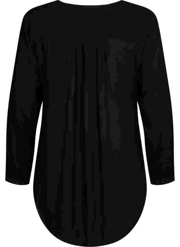 Viskose-Tunika mit V-Ausschnitt , Black , Packshot image number 1