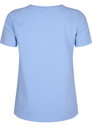 Einfarbiges basic T-Shirt aus Baumwolle, Serenity, Packshot image number 1