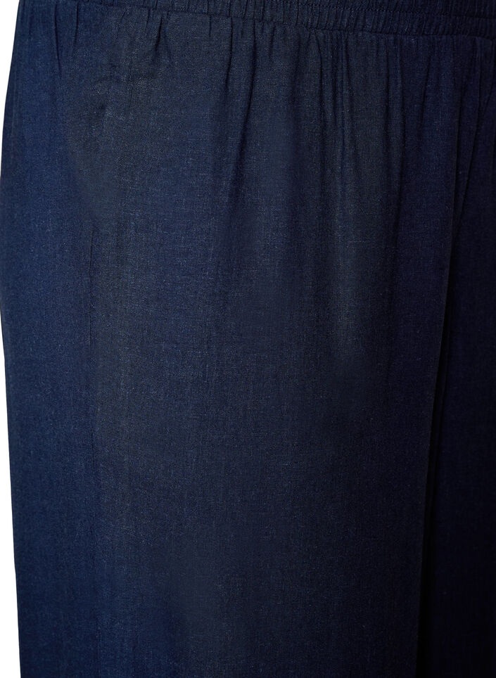 Hose aus Leinen und Viskose mit weitem Bein, Blau, Packshot image number 2