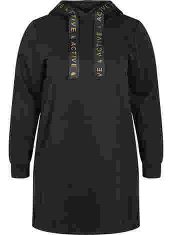 Langes Sweatshirt mit Kapuze und sportlichen Details