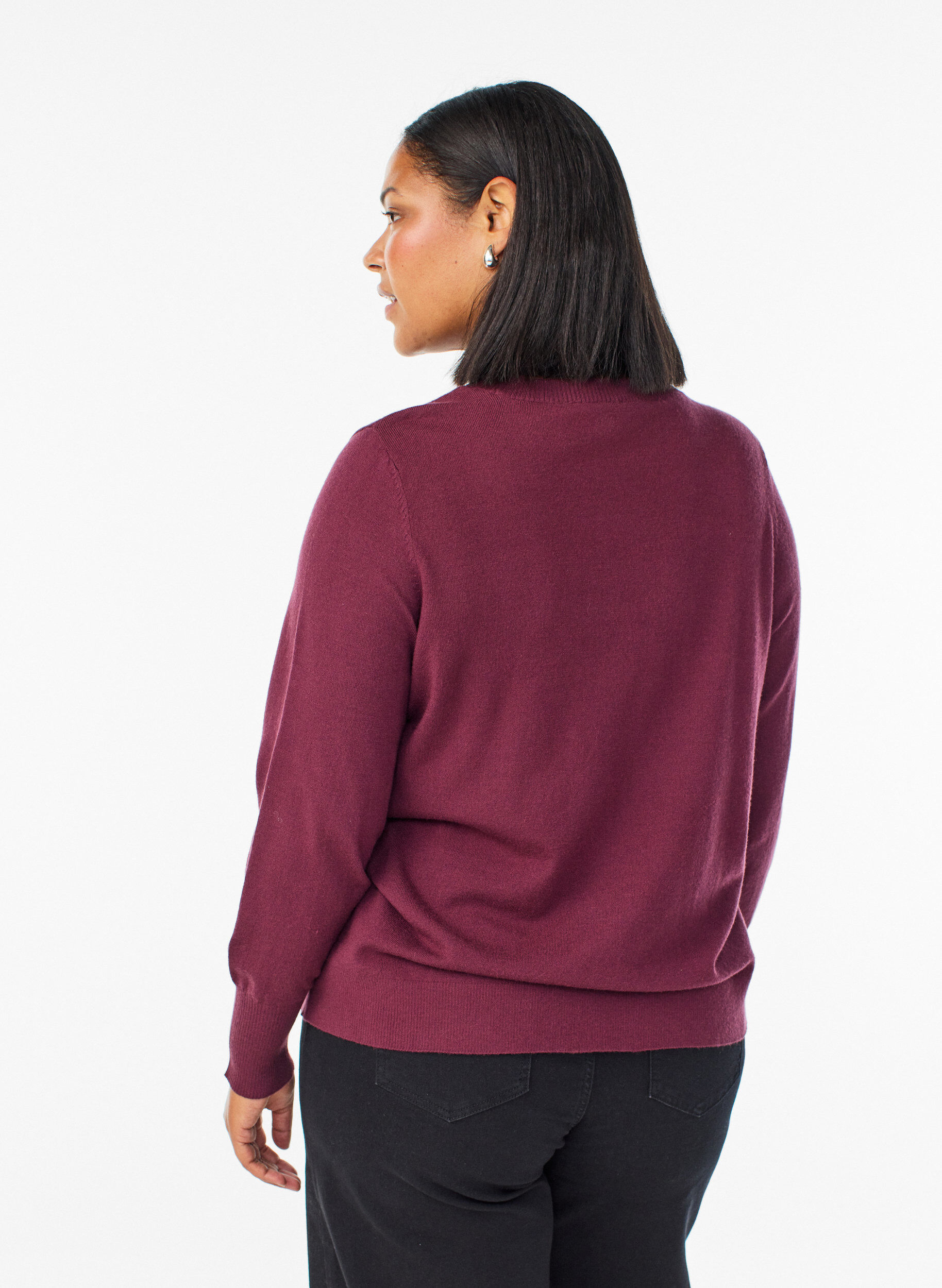ZizziStrickpullover mit Rundhalsausschnitt, Rot, Model image number 2