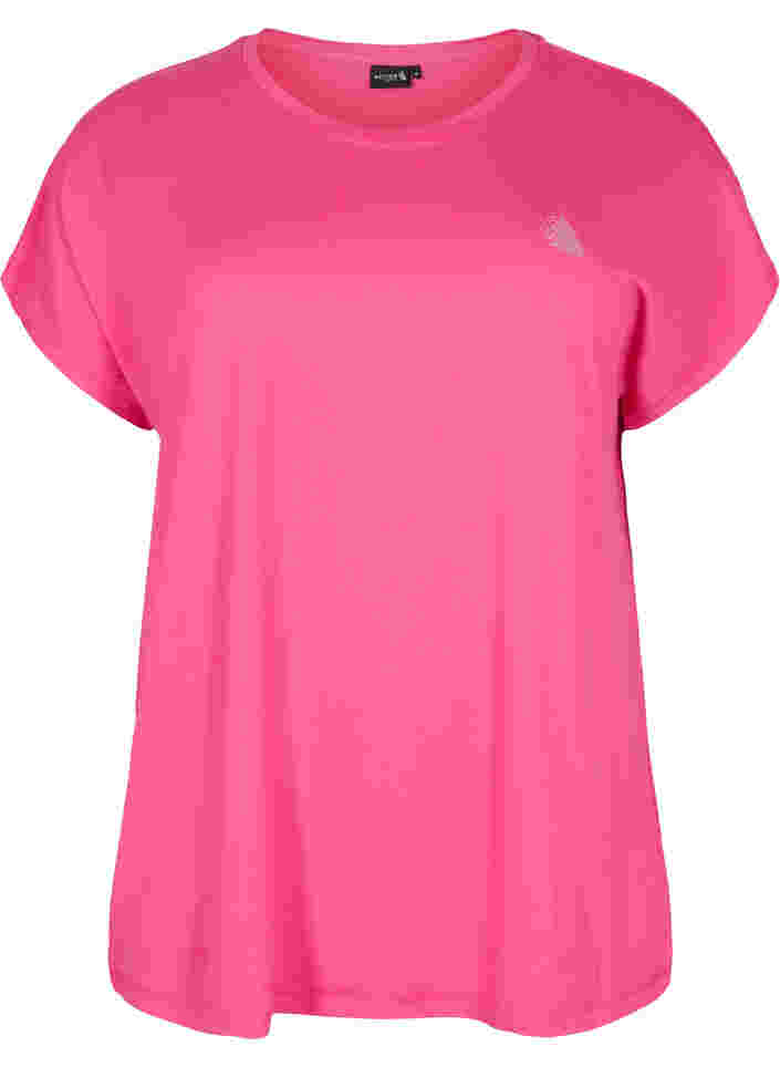 Einfarbiges Trainings-T-Shirt, Fuchsia Purple, Packshot image number 0