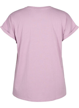 Kurzärmeliges T-Shirt aus einer Baumwollmischung, Lavender Mist, Packshot image number 1