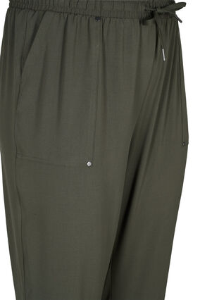 Hosen mit Taschen und elastischem Bündchen, Dark Olive, Packshot image number 2