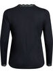 Bluse aus Viskose mit Spitzen und V-Ausschnitt, Schwarz, Packshot image number 1