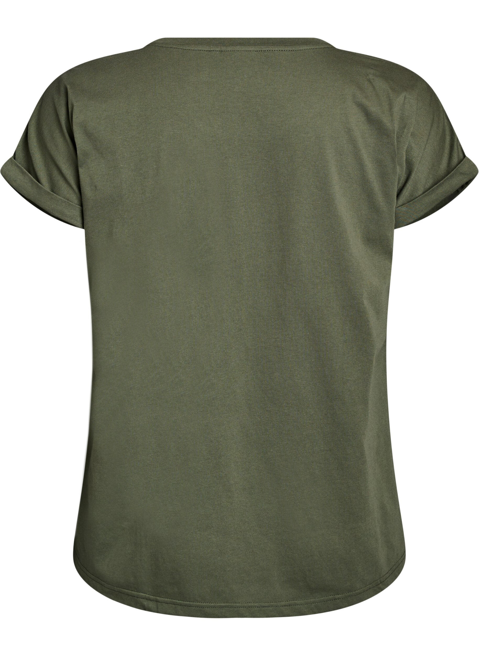 ZizziKurz&auml;rmeliges T-Shirt aus einer Baumwollmischung, Gr&uuml;n, Packshot image number 1
