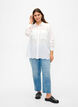 Viskoseshirt mit Lochstickerei, Bright White, Model image number 2
