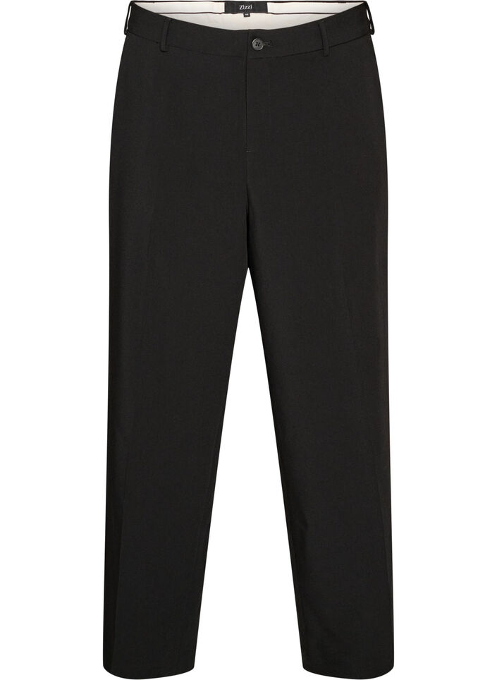 Weite Anzughose mit hoher Taille, Schwarz, Packshot image number 0