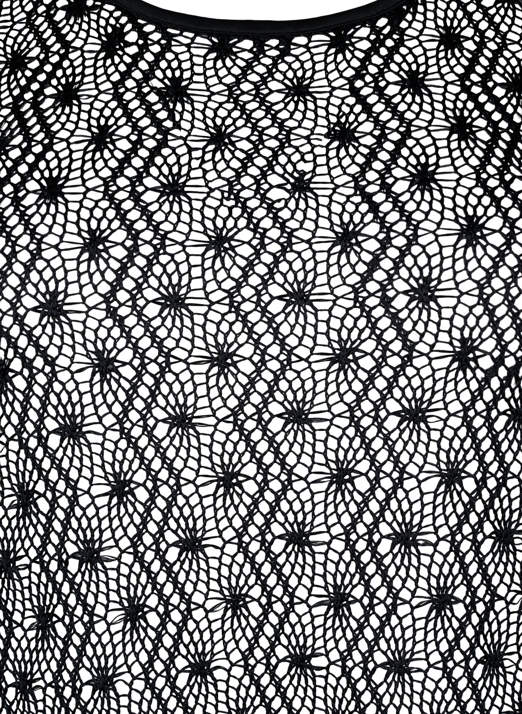 Zizzi H&auml;kelkleid mit langen &Auml;rmeln, Black, Packshot image number 2