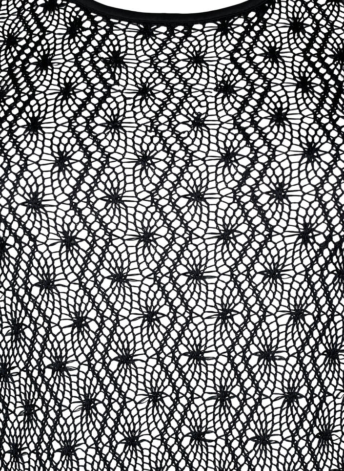 Häkelkleid mit langen Ärmeln, Black, Packshot image number 2