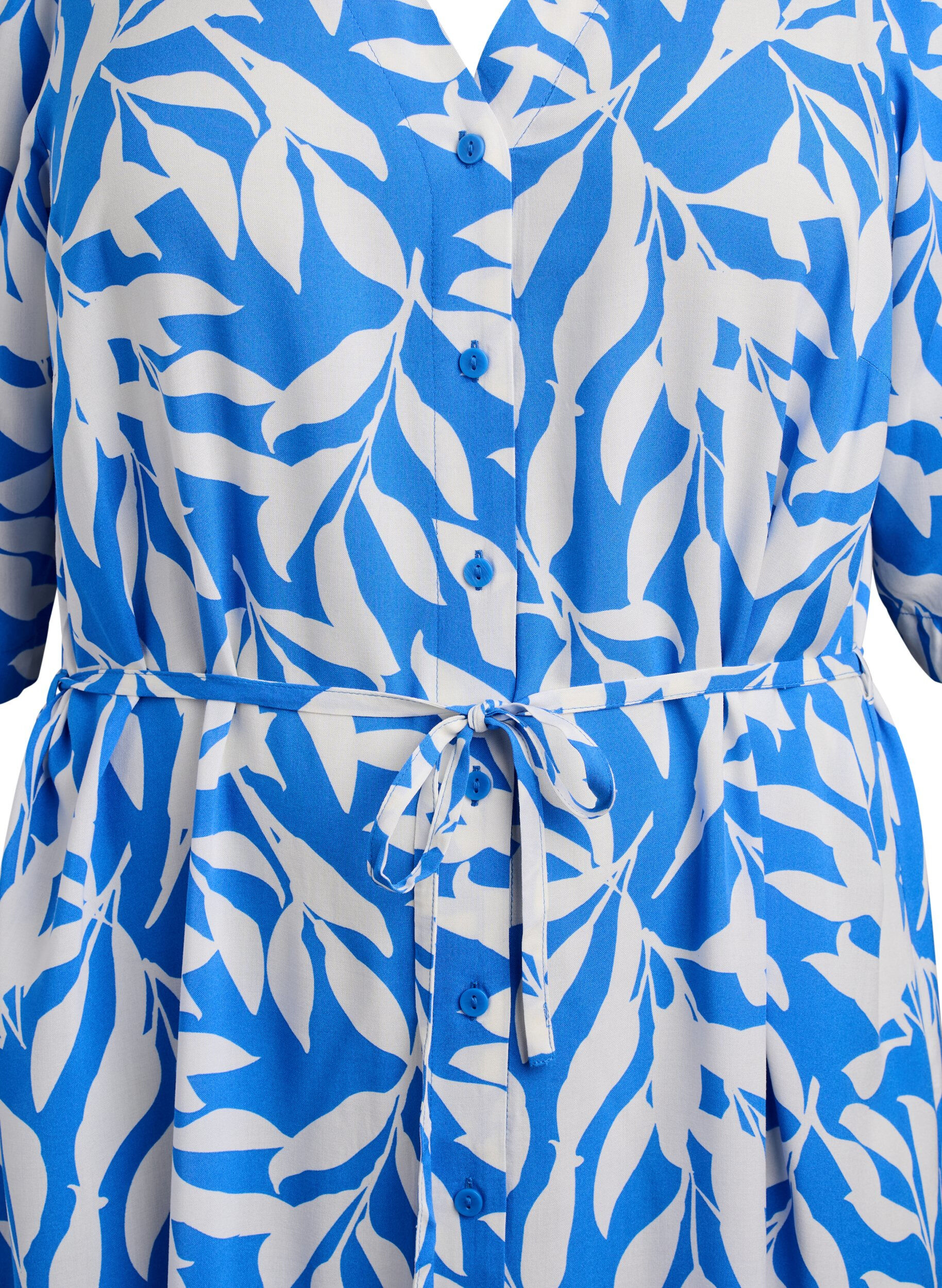 Zizzi FLASH - Midikleid mit Print und Bindeg&uuml;rtel, Blau, Packshot image number 2