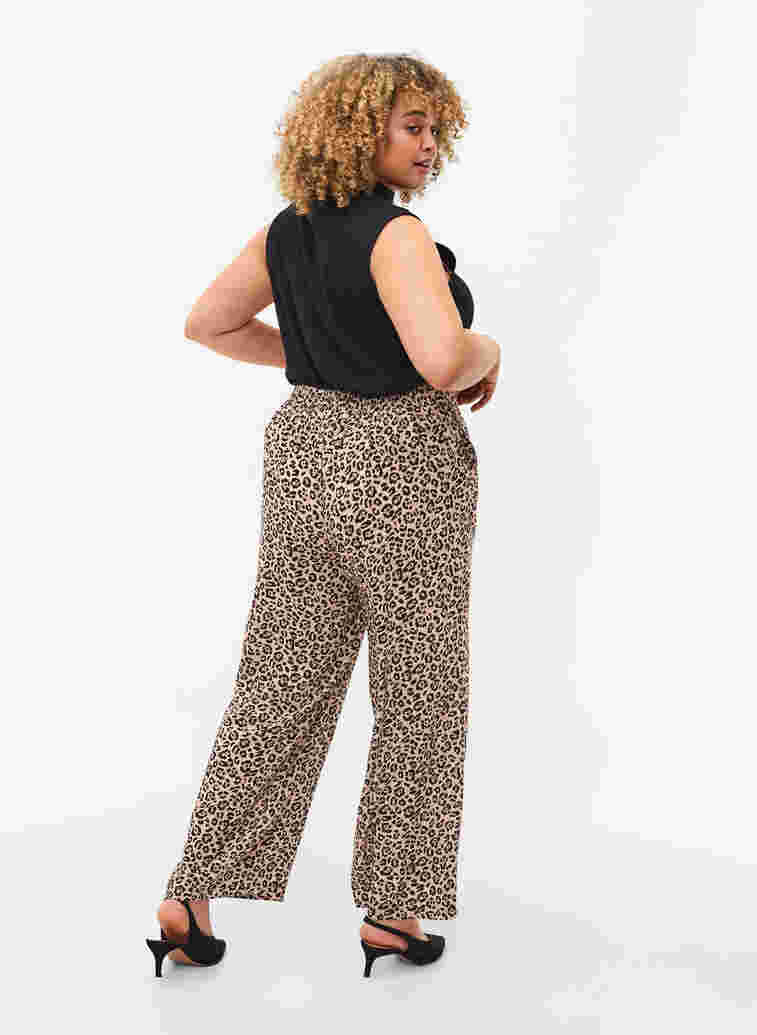 Trendige Hose mit Leopardenmuster, Leo AOP, Model image number 1