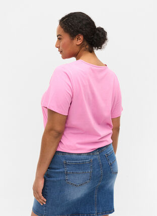 T-Shirt mit Lochstickerei und kurzen Ärmeln, Cyclamen Mel., Model image number 1