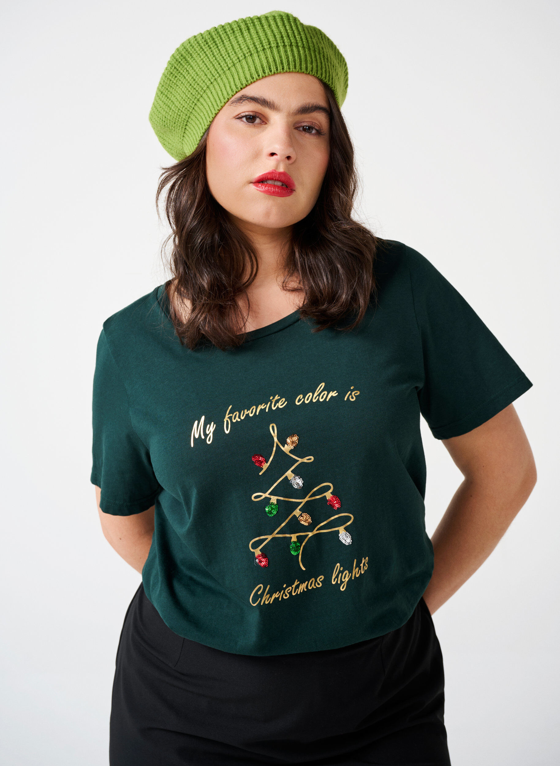 Zizzi Weihnachtliche T-Shirts aus 100% Baumwolle, Scarab w. Tree, Image image number 0