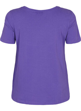 Einfarbiges basic T-Shirt aus Baumwolle, Ultra Violet, Packshot image number 1