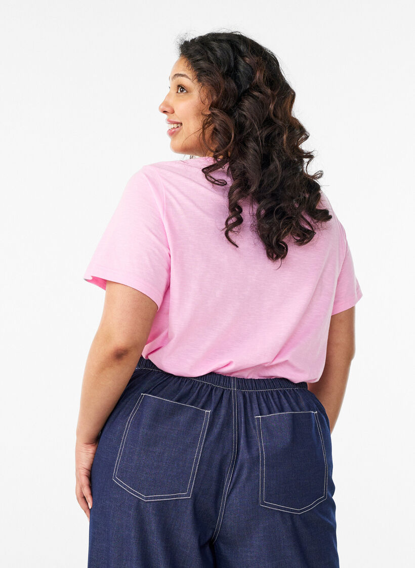 T-Shirt mit Knopfleiste, Pink, Model image number 2