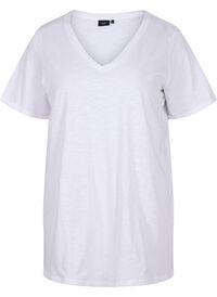 Einfarbiges Oversize T-Shirt mit V-Ausschnitt