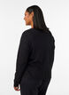 Strickjacke aus Bio-Baumwolle mit Lochstickerei, Schwarz, Model image number 2