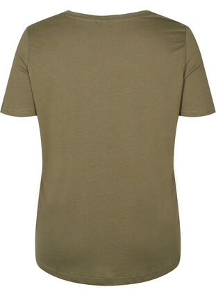Kurzarm T-Shirt aus Baumwolle mit Aufdruck, Ivy Green/Unique, Packshot image number 1