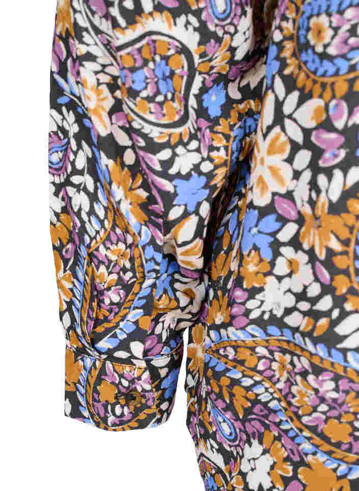 Bluse aus 100% Viskose mit Blumendruck, Black G. Sky Paisley, Packshot image number 3