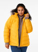 Kurze Steppjacke mit Kapuze, Gelb, Model image number 0