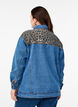 Jeanshemd mit Leopardenmuster-Details, Blau, Model image number 2