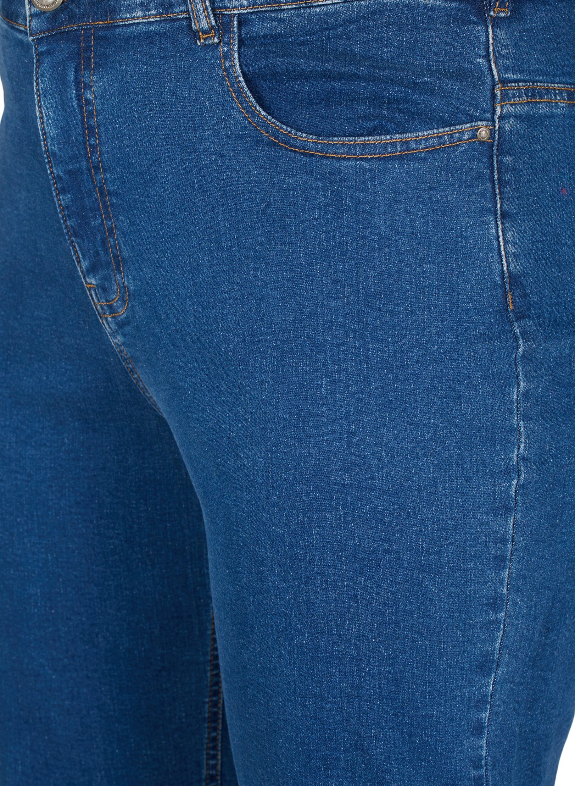 Zizzi Gemma Jeans mit hoher Taille und gerader Passform, Blau, Packshot image number 2